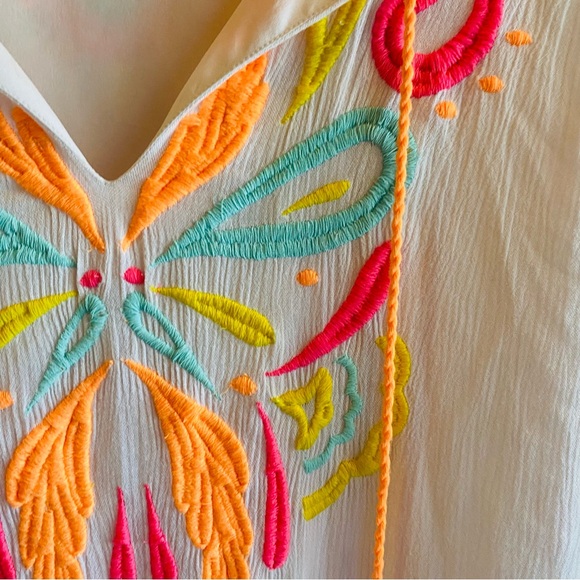 Lilly Pulitzer Ellie Tunic Dress Resort White Neon Embroidery Small Lined - Picture 7 of 10